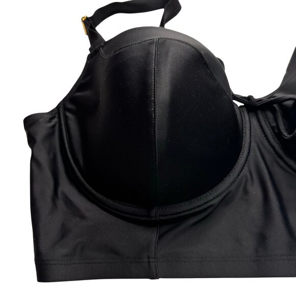 Long Lined Underwire Bikini Top | Black Hue 42D - Picture 6 of 7